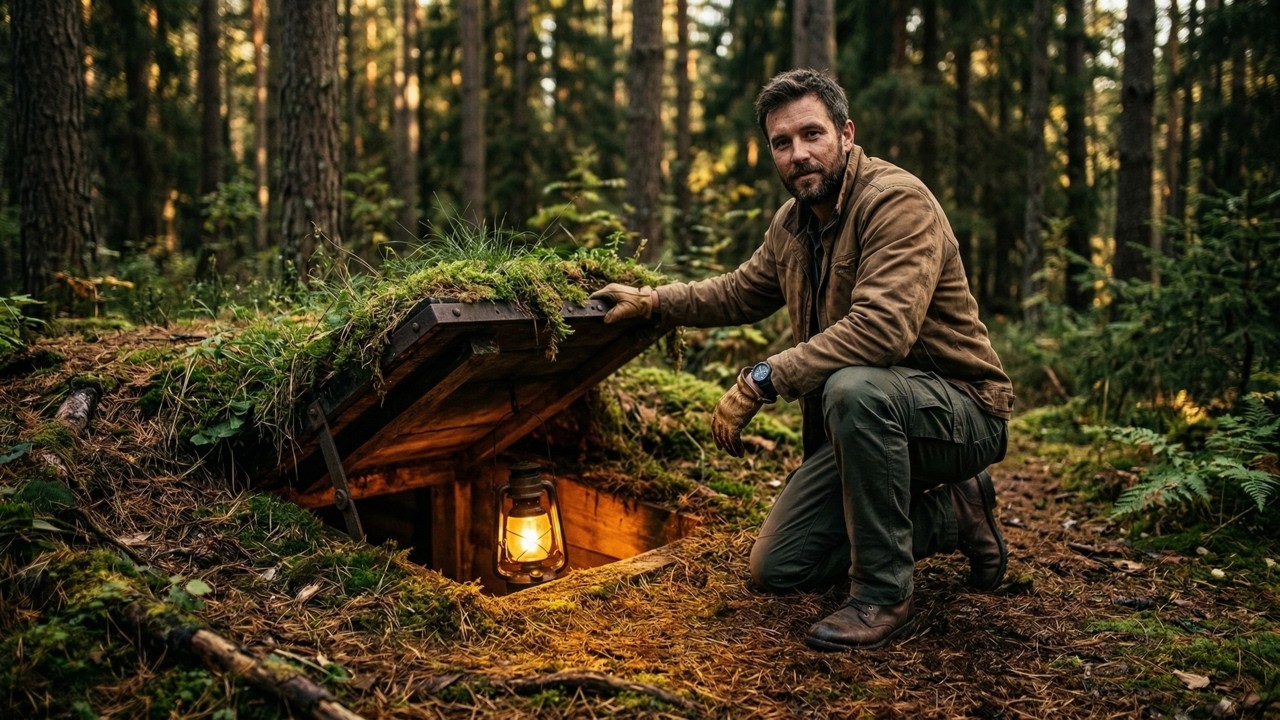 Secret Underground Shelter — Complete ASMR Bushcraft Build