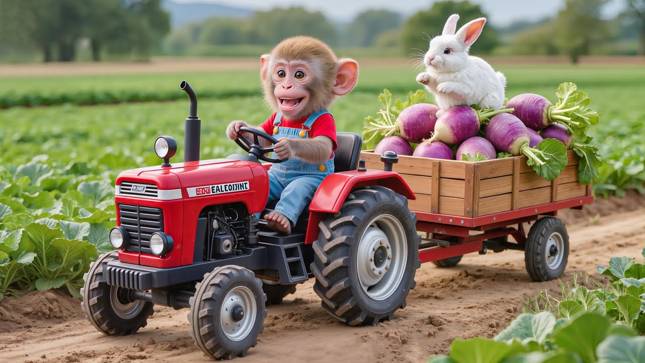 🐒🚜💜 Monkey NaNa&rsquo;s Magical Beetroot Harvest Turns Into a Bunny Rescue Mission! 🐇😱 &ndash; NANA MONKEY LIFE