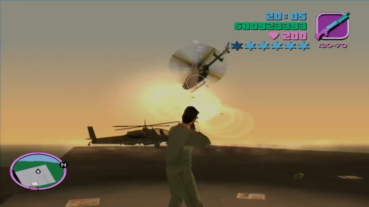 GTA Vice City - Военная база Форт-Бакстер: буйство + побег с шестью звёздами розыска