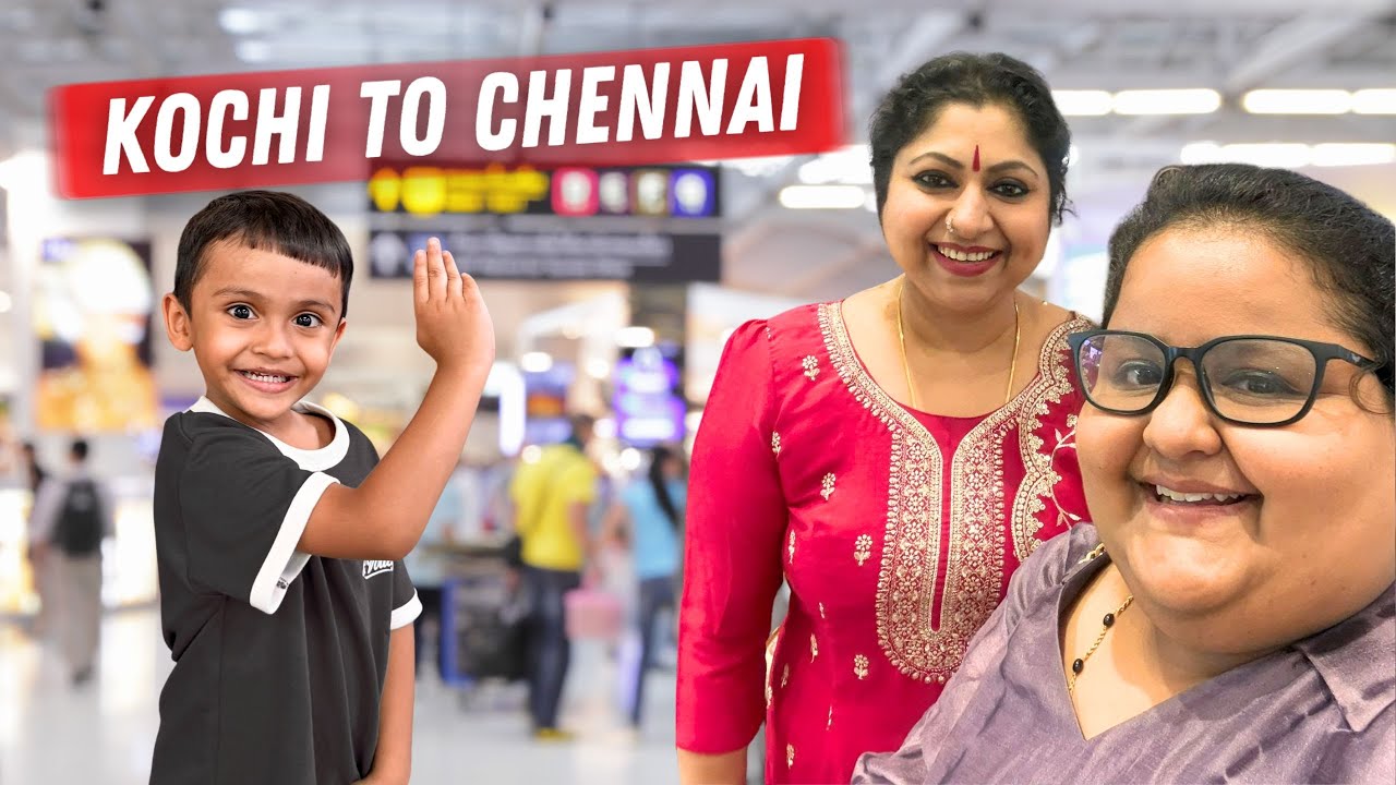 Kochi to Chennai Flight Journey with Rishi ✈️ | Family Travel Vlog