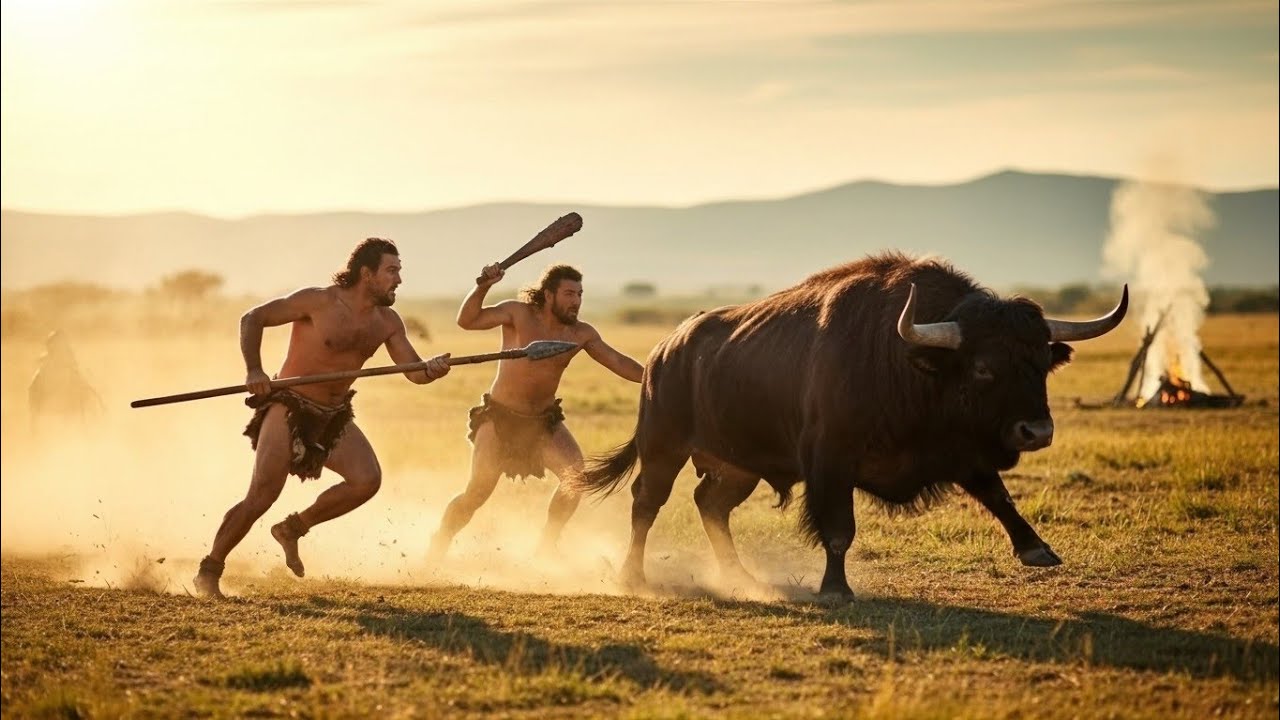"How Early Humans Hunted Giants – Real Tactics of Prehistoric Survival!"