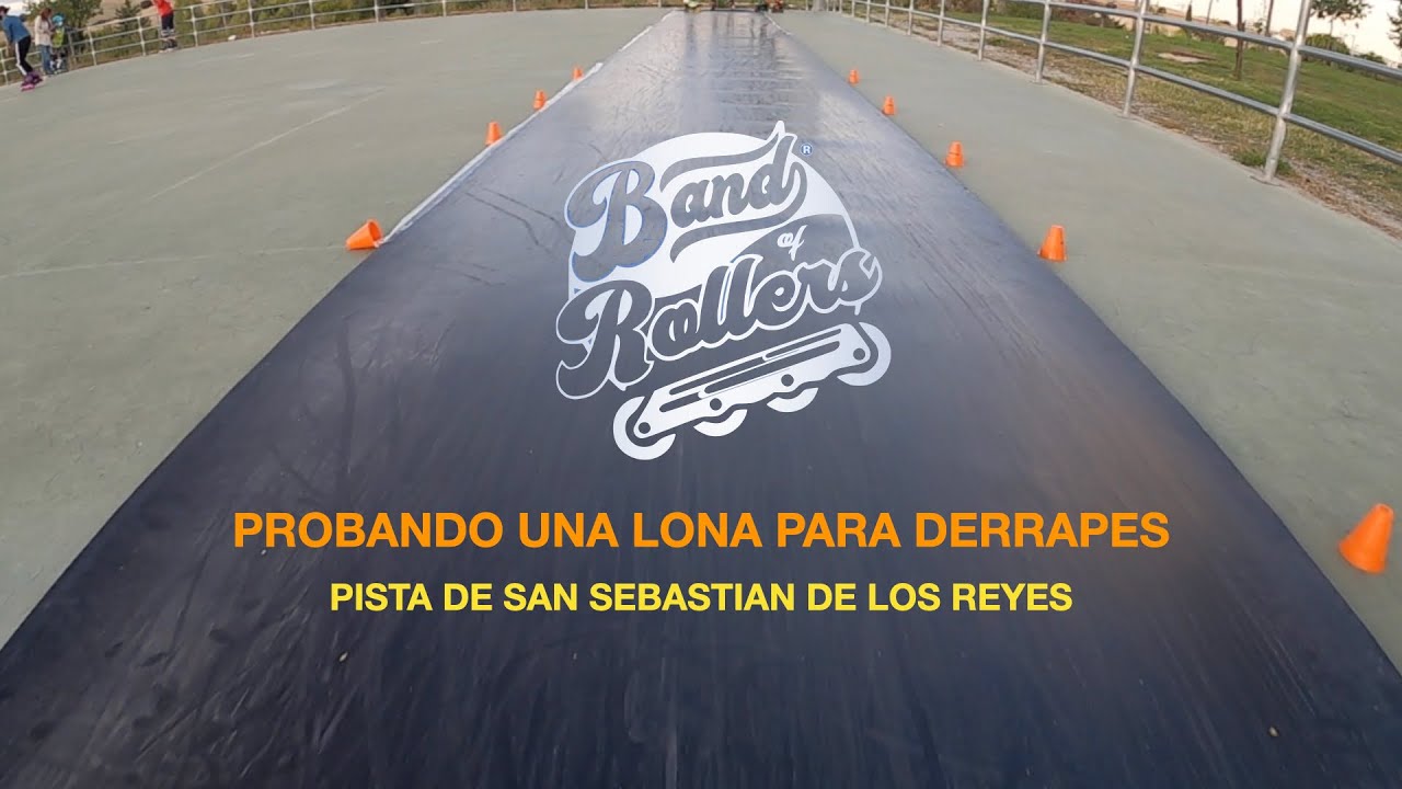 Probando una lona para derrapes en patines