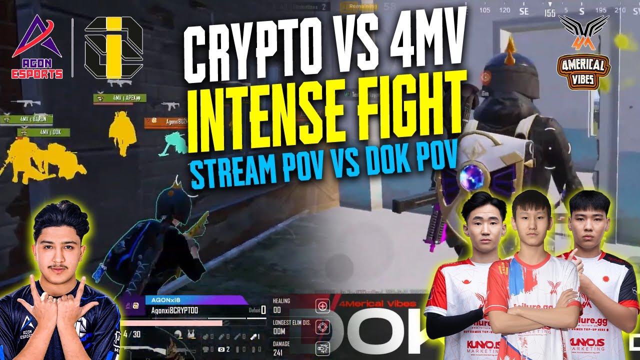 AGONxi8 CRYPTO 🇵🇰 VS 4 MERICAL VIBES 🇲🇳 CRAZY DROP CLASH🥵| STREAM POV + 4MV DOK POV | AGONxi8 | PUBG