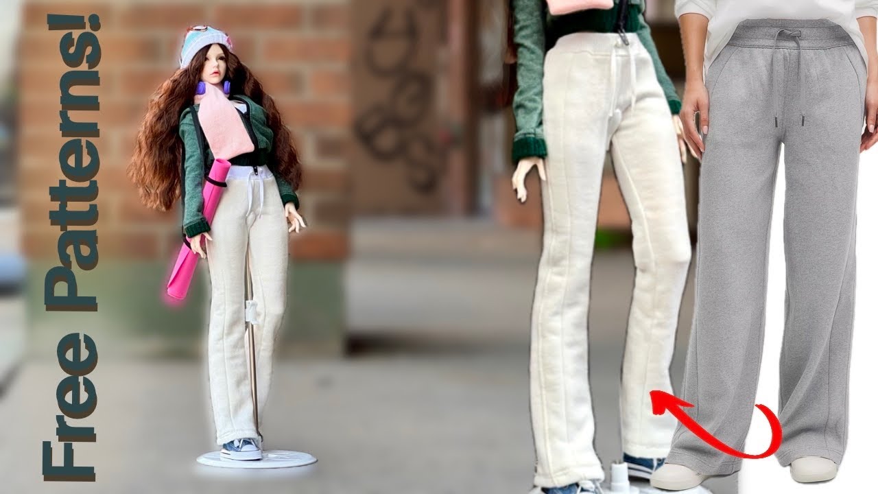 Chic in Miniature: Sewing Luxe Lululemon inspired PANTS for BJD dolls