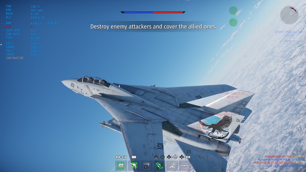 Warthunder F-14/F-18 maybe some ground.