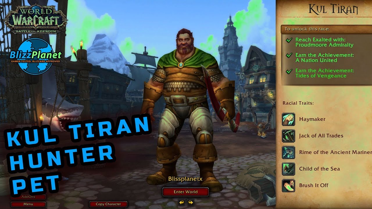 Kul Tiran Hunter Pet | 8.1.5 Allied Races
