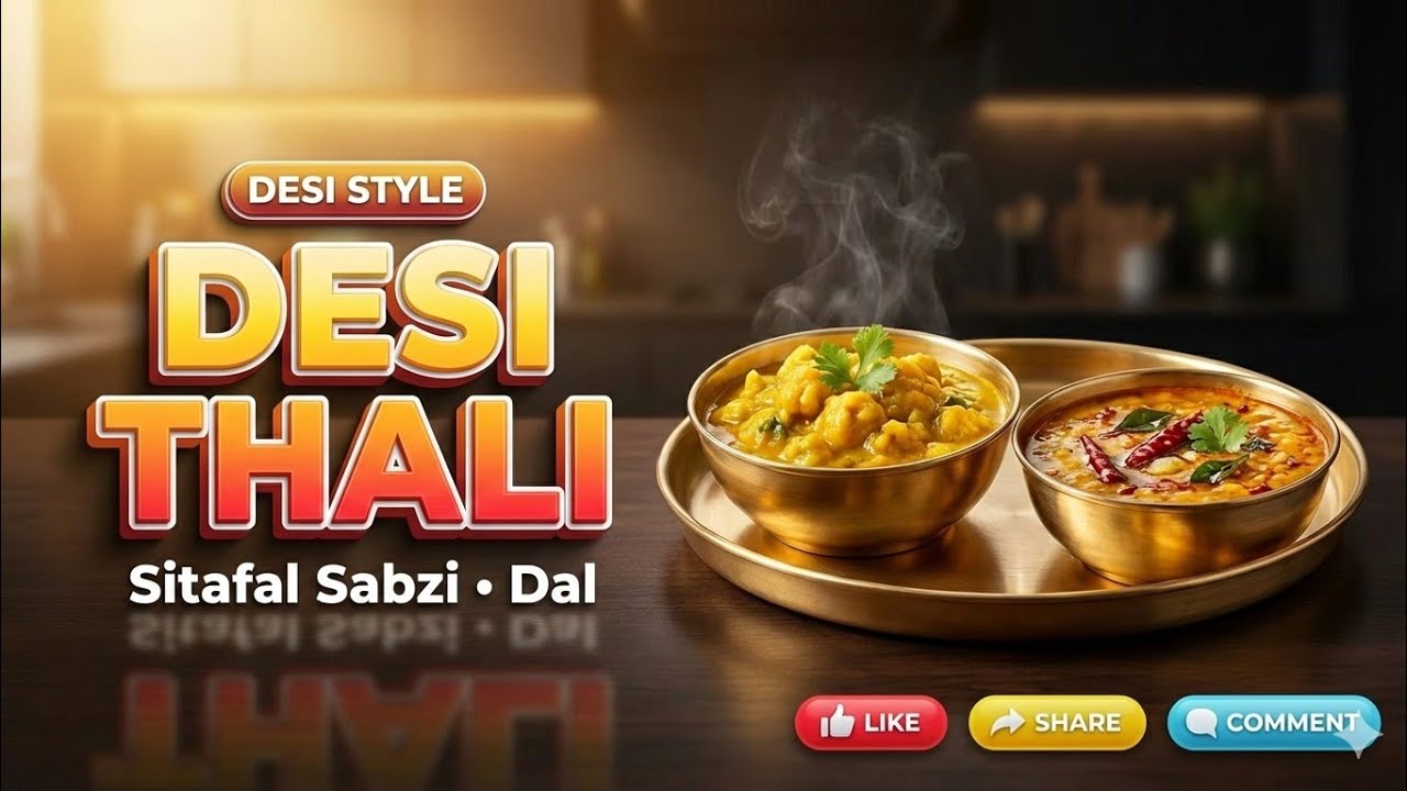 Sitafal Sabzi with Desi Dal Recipe 😍 | Restaurant Style | सीताफल की सब्ज़ी और देसी दाल