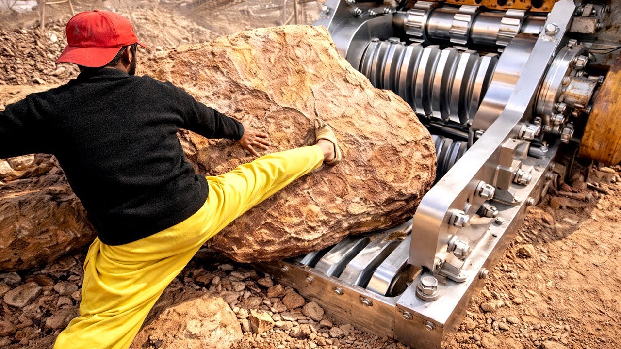 Blood, Sweat & Stone: How Rock Crusher Workers Push Through Everything!!!#dangerous ☠️👹😱☠️