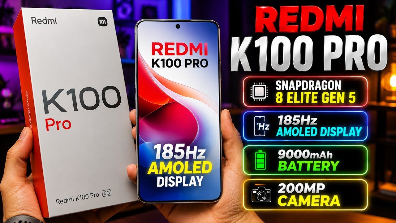 Redmi K100 Pro Max is HERE! 185Hz Screen & Snapdragon 8 Elite Gen 5! 🔥