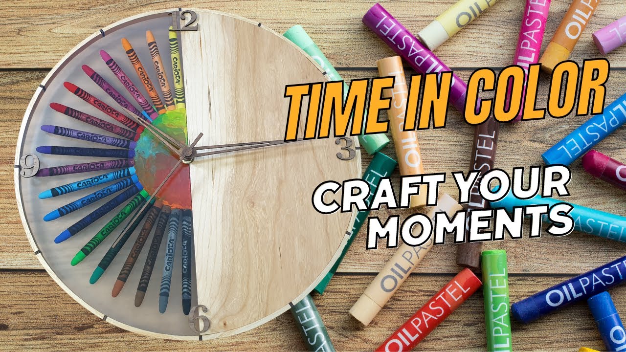 DIY Colorful Crayon & Resin Wall Clock | Handcrafted Artistic Timepiece