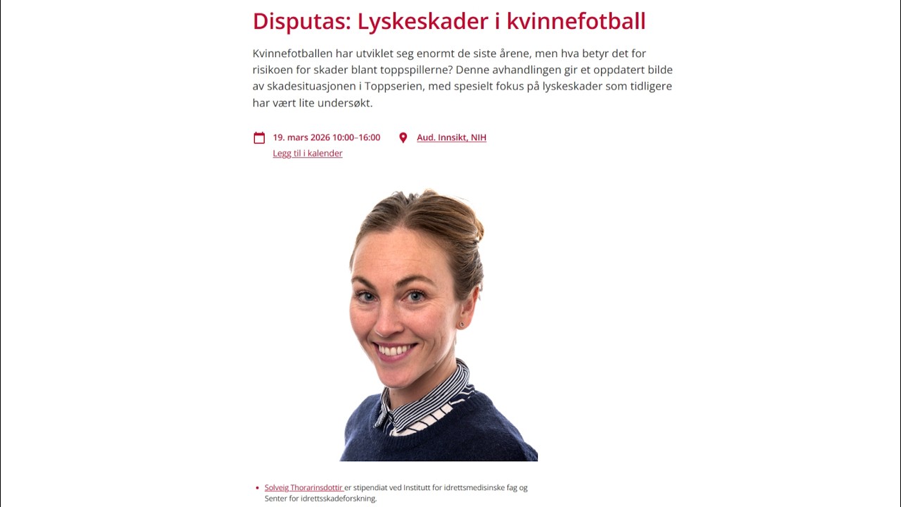 Disputas | Del -2 | Lyskeskader i kvinnefotball | Solveig Thorarinsdottir