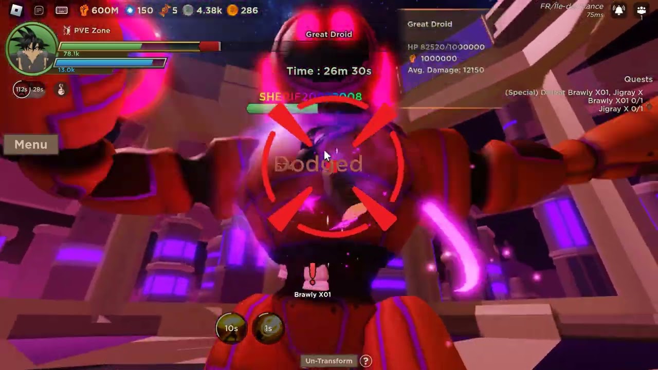 Killing All Planet Droid Bosses in Dragon Blox With Goku Black