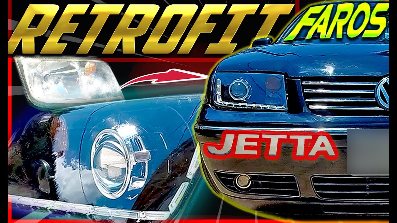 Cómo HACER RETROFIT con LUPAS a FAROS VW JETTA A4, CLASICO, GOLF, bora | how to retrofit headlights