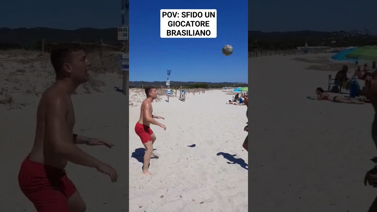 SFIDO un CALCIATORE BRASILIANO in SPIAGGIA! #football #skill #calcio