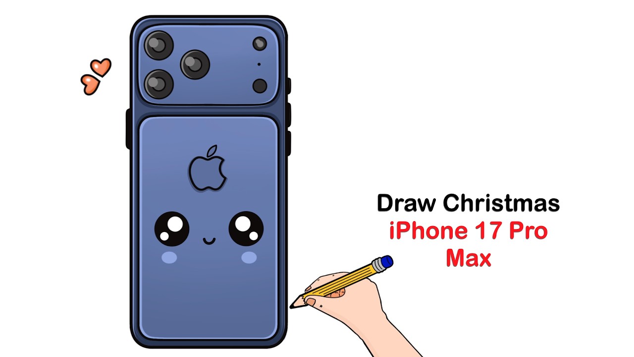 How to Draw iPhone 17 Pro Max Step by Step | Easy Apple Smartphone Drawing Tutorial | Draw iPhone