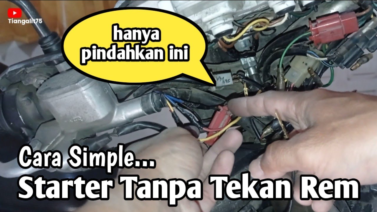 NYALAKAN STARTER MIO J TANPA TEKAN TUAS REM‼️@Tiangalit75