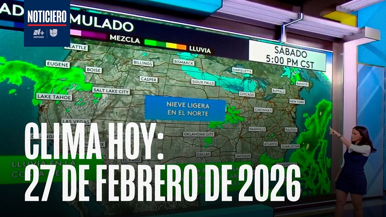 Pronóstico del clima hoy 27 de febrero 2026: Sequía en Florida y mezcla invernal con nieve