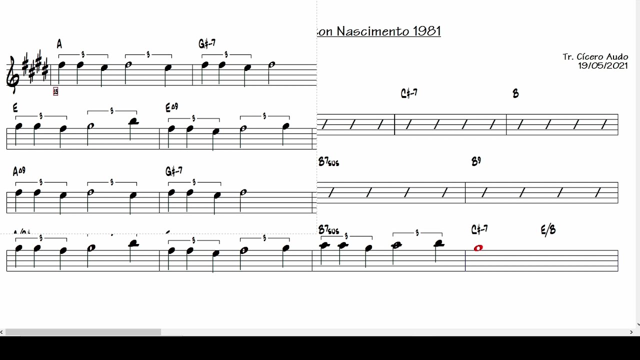 Caçador de Mim - Milton Nascimento 1981 (Alto Sax Eb) [Sheet music]