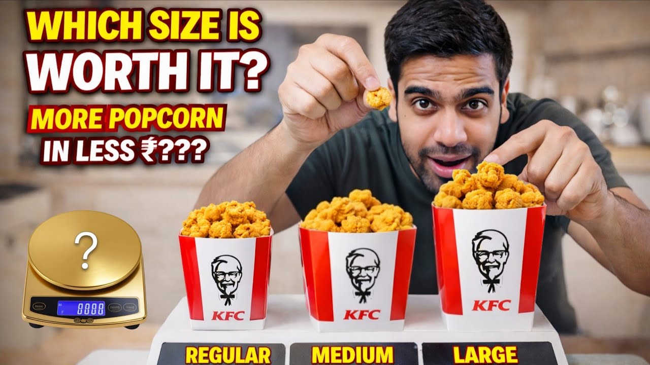 Kfc Chicken Popcorn Reality | Regular Vs Medium Vs Large