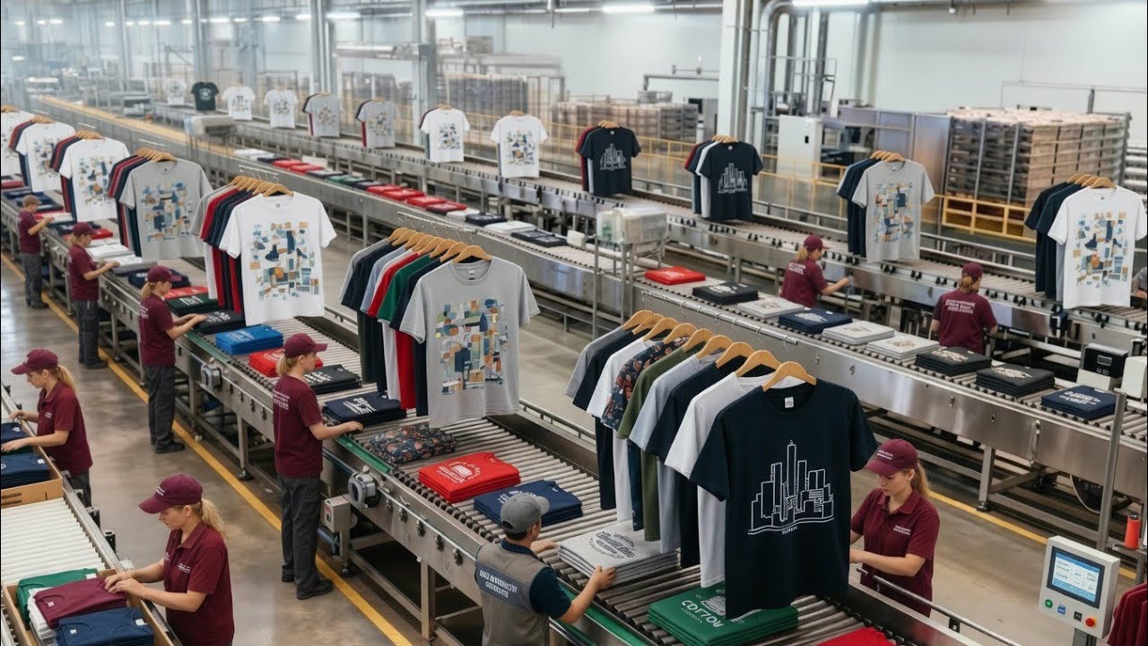 Inside a Modern Knitting Factory | How 100% Cotton T-Shirts Are Made Step by Step 