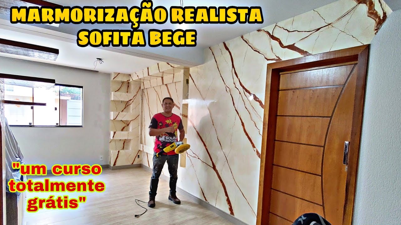 COMO FAZER EFEITO MÁRMORE: SOFITA BEGE