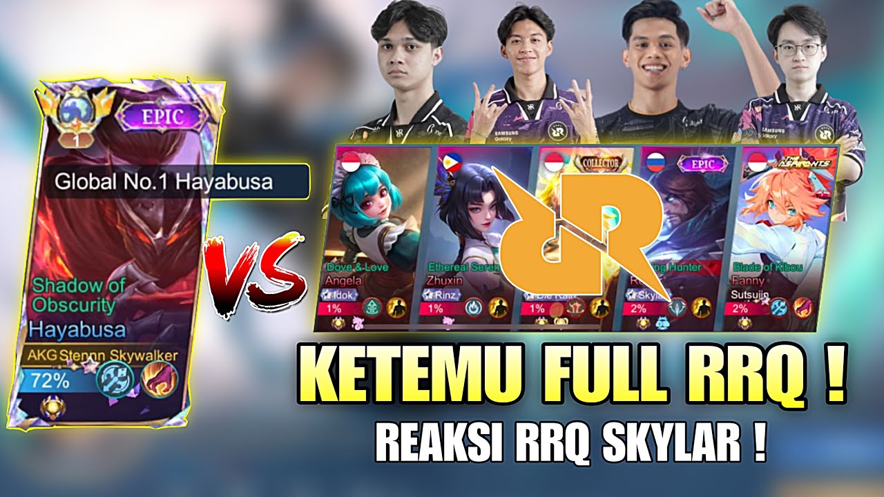 KETEMU FULL RRQ + REAKSI RRQ SKYLAR ! ROSTER BARU RRQ VS TOP GLOBAL HAYABUSA 🔥 Mobile Legends !