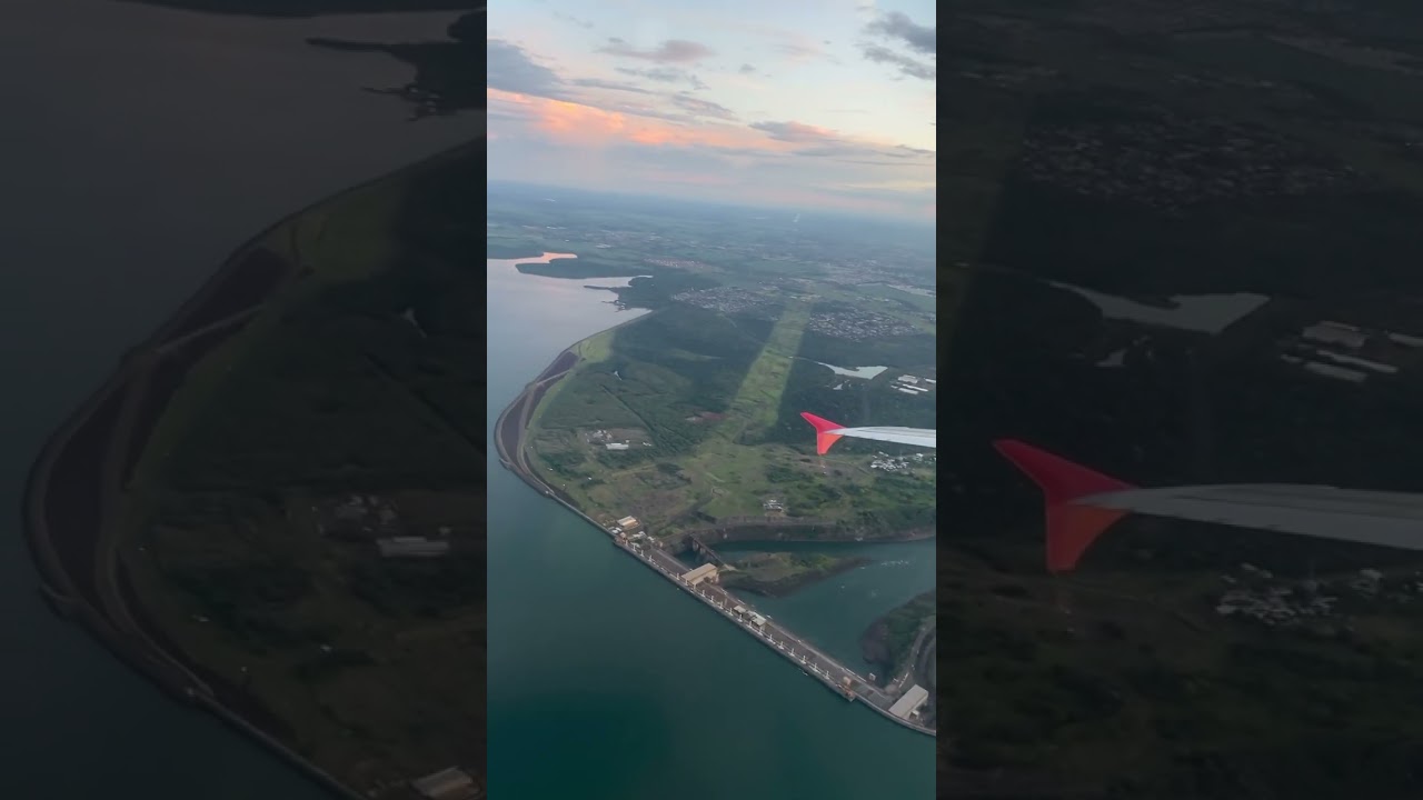 See the Itaipu dam on the plane 