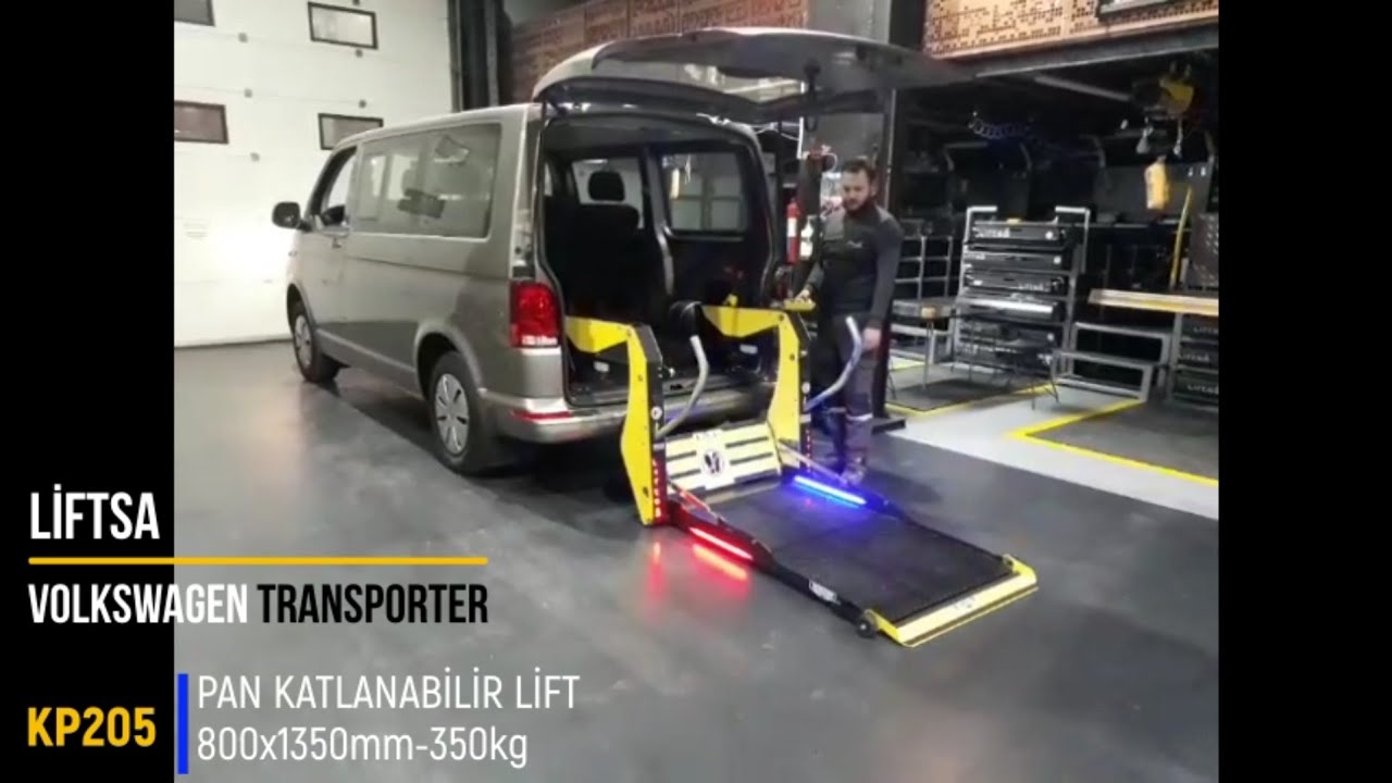 Liftsa - VOLKSWAGEN TRANSPORTER Engelli Taşıma Aracı Çift Kollu Double Arm Lift Videosu - Liftsa.com