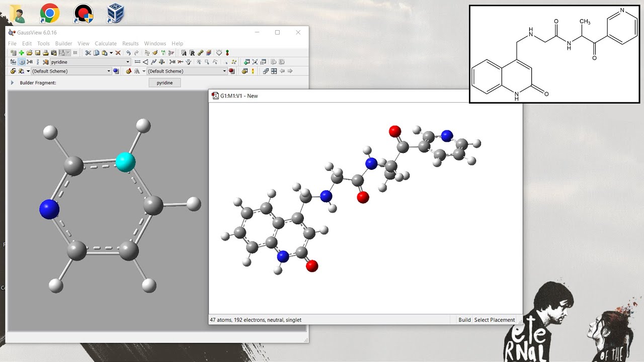 Gaussian Tutorial: How to Build Large Molecules in Gaussview and Running Optimization.