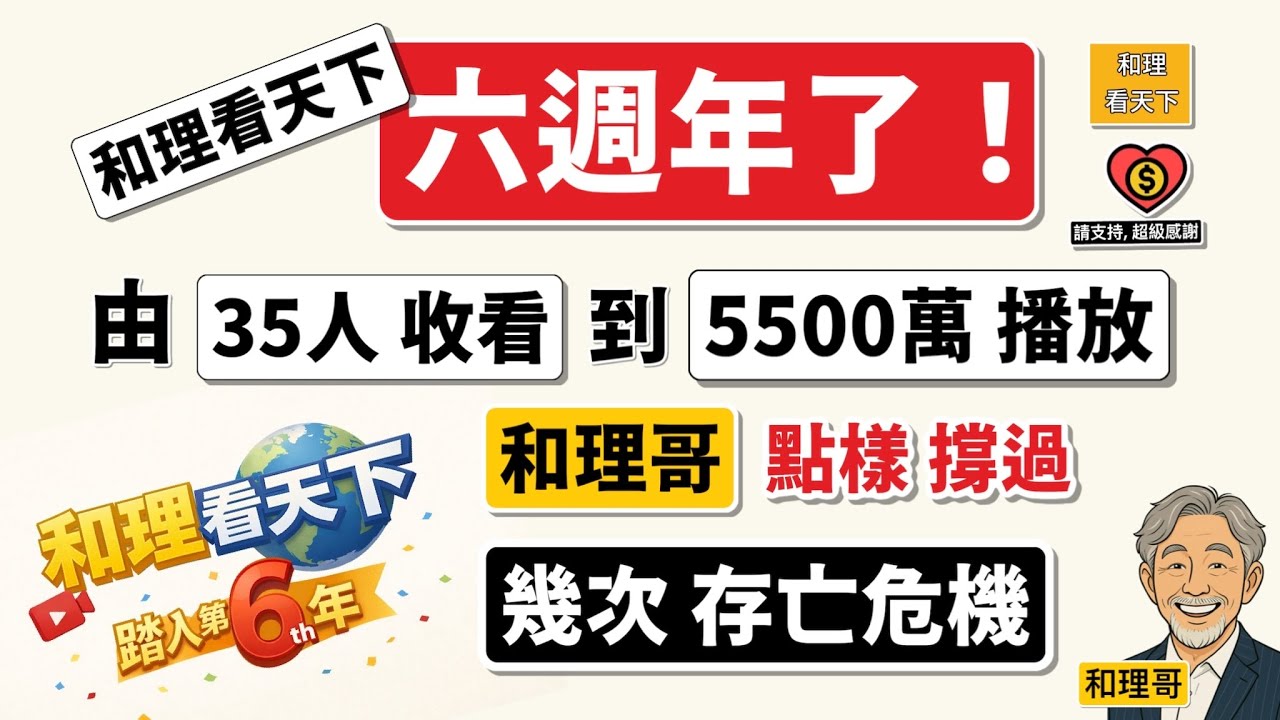 由35人收看到5500萬播放：「和理看天下」6周年，點樣撐過幾次存亡危機💥💥