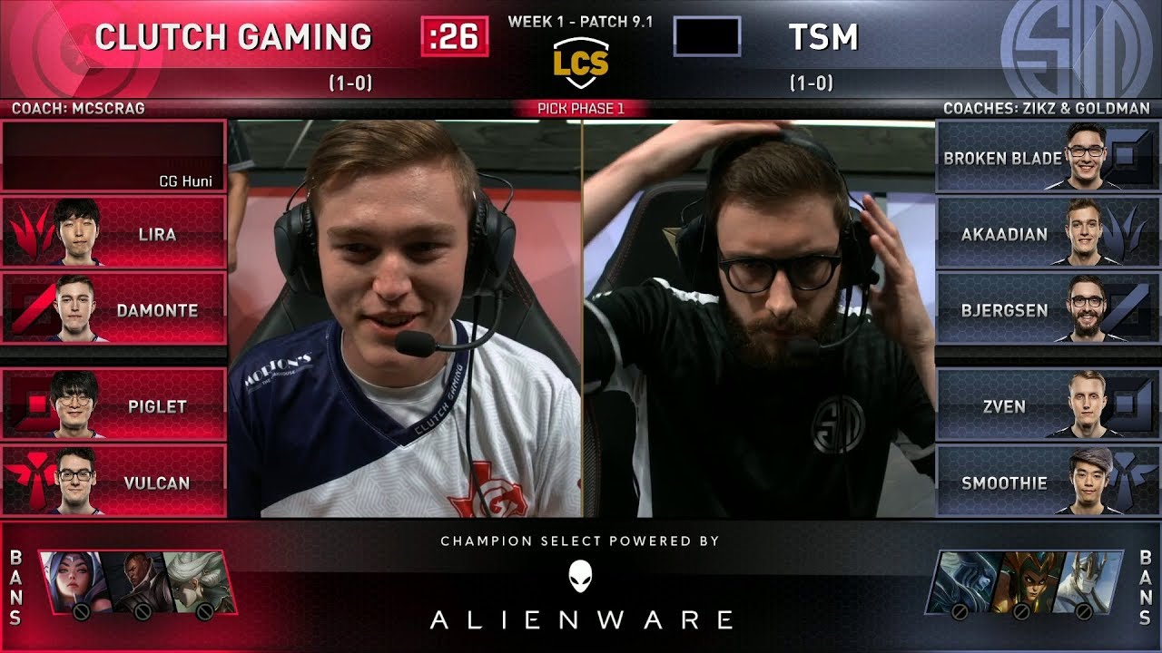 CG vs TSM - Week 1 Day 1 Season 9 LCS Spring 2019 - Clutch Gaming vs Team SoloMid