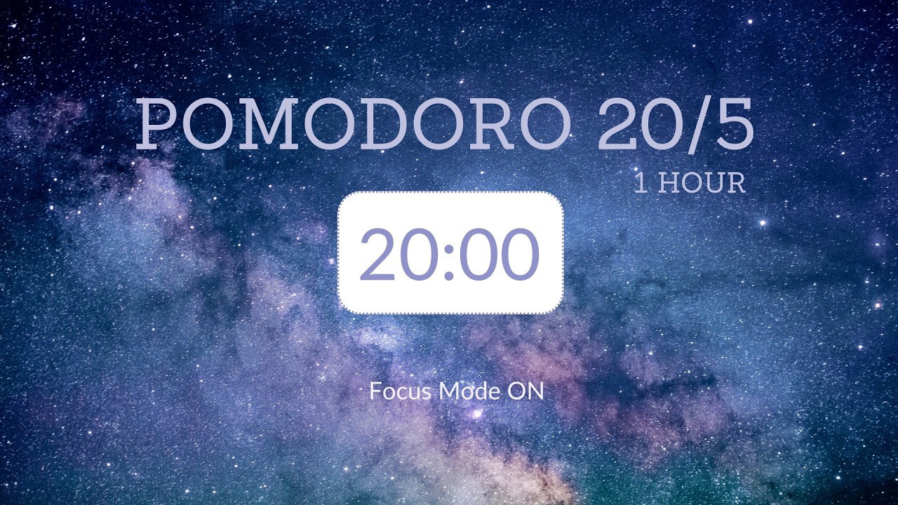 Pomodoro with calm music 20/5 🎇 galaxy 🪐 Focus Mode ON 💫