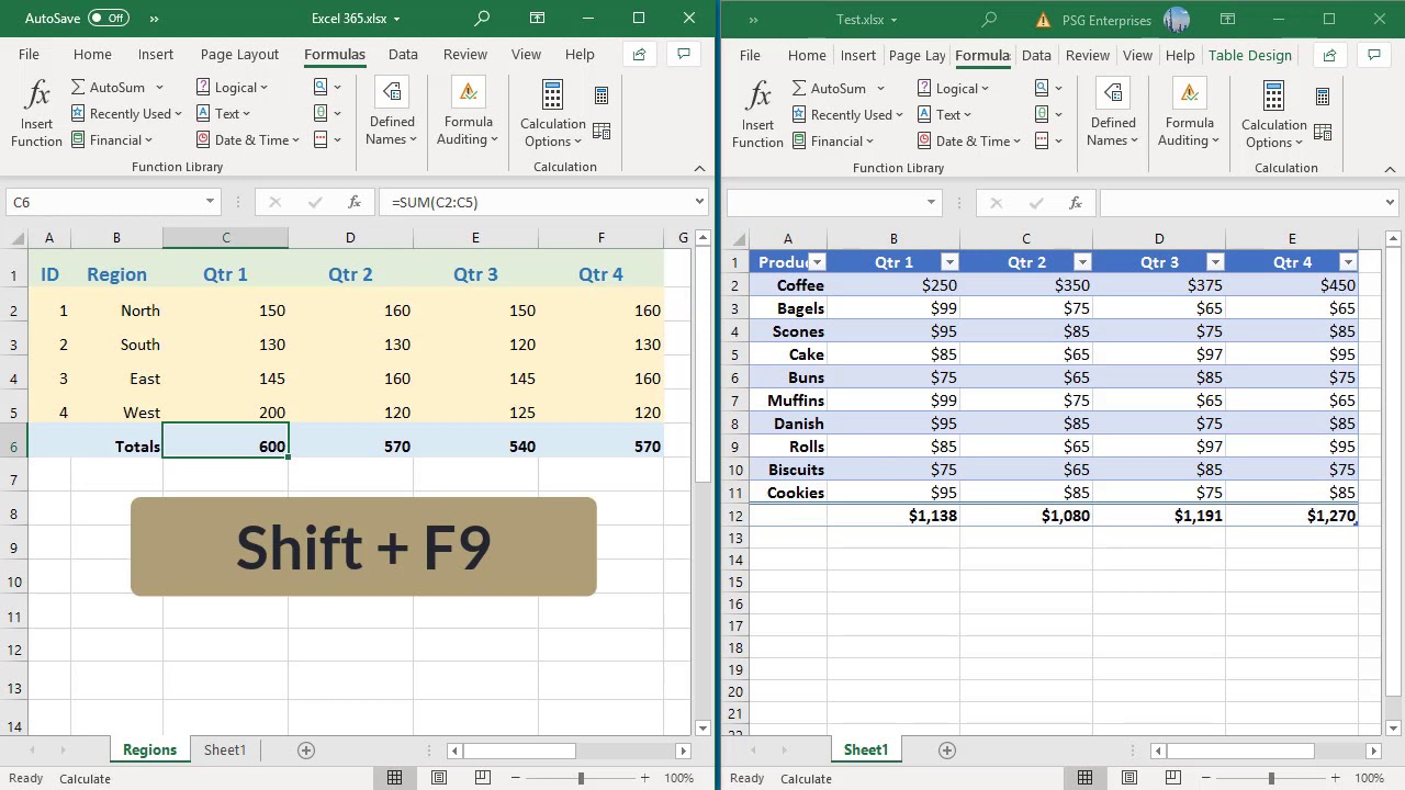 Keyboard Shortcuts and Ribbon options to Manually Recalculate Formulas in Excel - Office 365