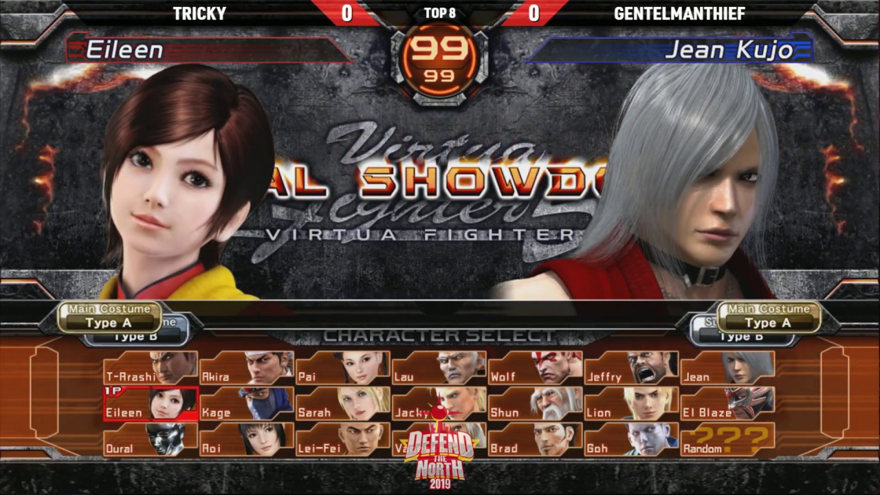 Virtua Fighter 5 TOP 8 - Tricky (Eileen) vs. GentlemanThief (Jean) @Defend the North 2019 [4k/60fps]