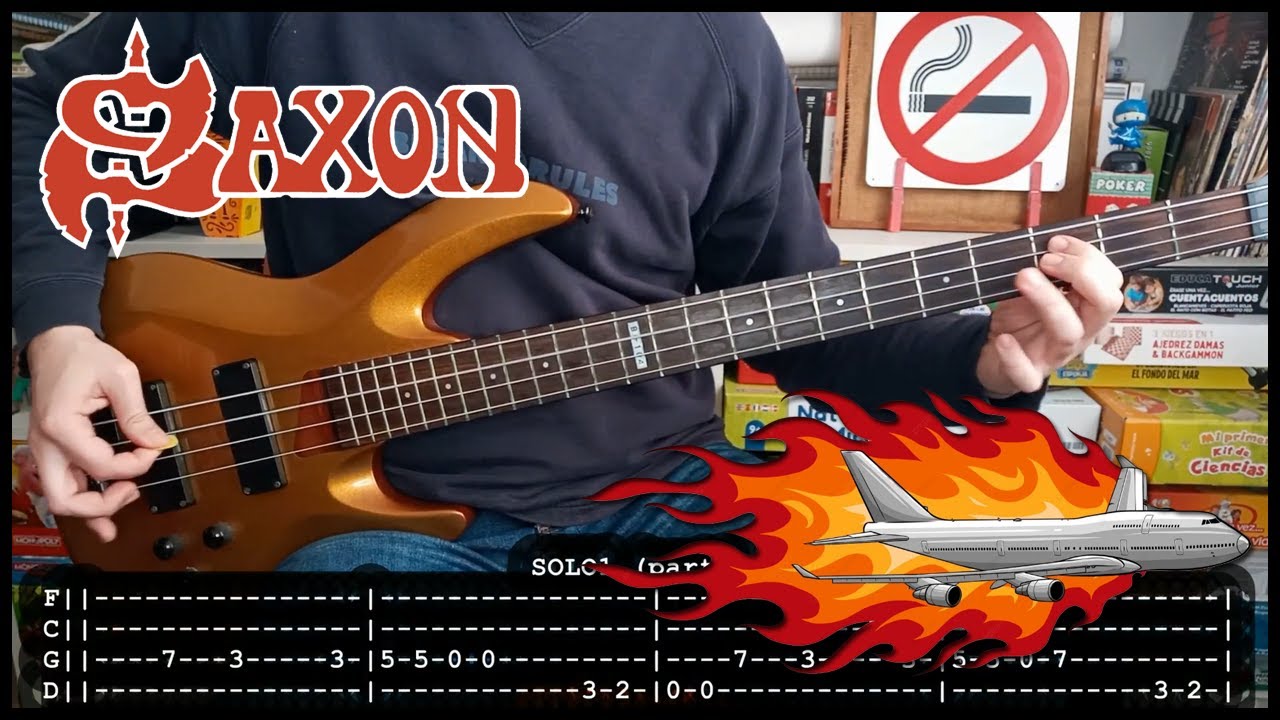 SAXON - 747 (Strangers in the night) ✈️ (BASS TABS) [lyrics + PDF]