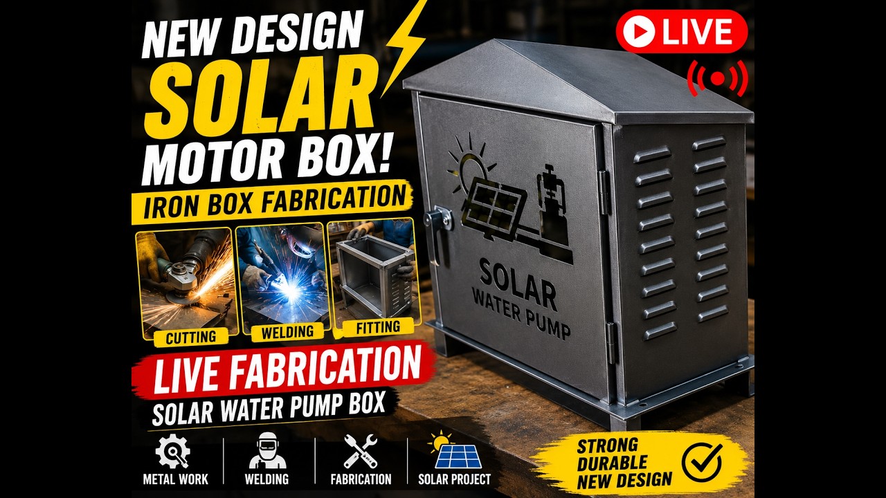 Live Iron Box Fabrication for Solar Water Pump | New Metal Design Build | Welding & Metalwork Live