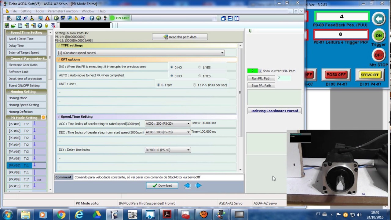 ASDA A2 MODO PR Passo a Passo  Parte3