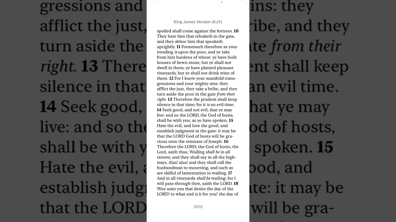 Bible The Book of Amos – Chapter 5 (KJV) | Seek the Lord and Live