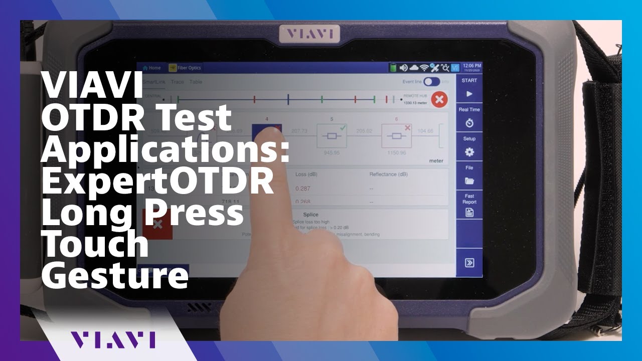 VIAVI OTDR Test Applications: ExpertOTDR Long Press Touch Gesture How To