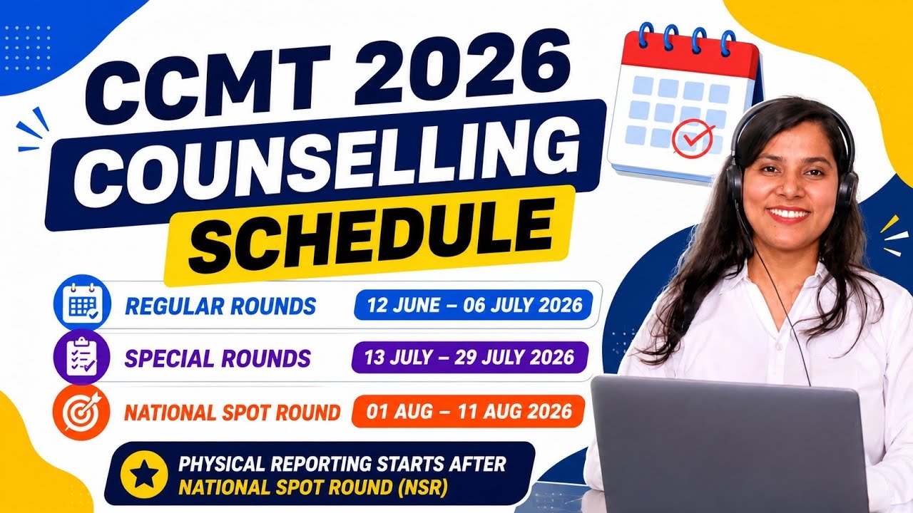 CCMT-2026 Counselling schedule | Gate -2026