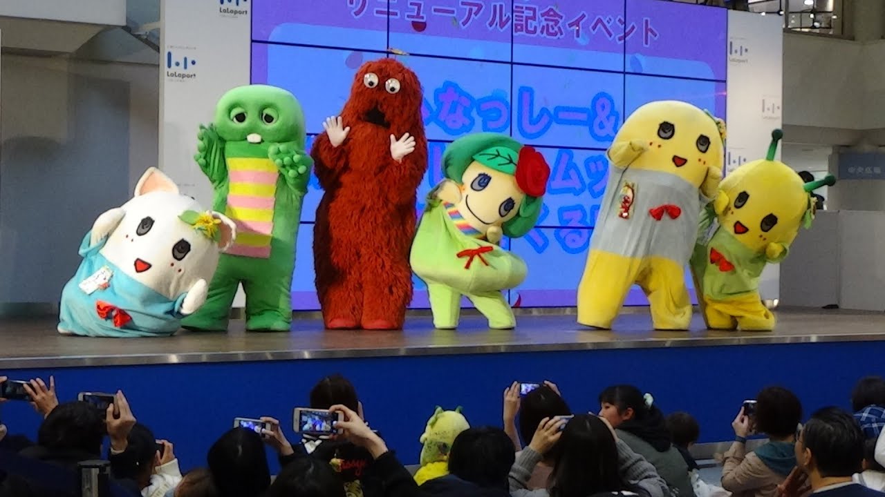 ららぽーとTOKYO BAY☆リニューアルオープンにガチャピンパイセンとムックパイセンとふなっしーがお手伝いしちゃったなっし～♪ in ららぽーとTOKYO BAY♪