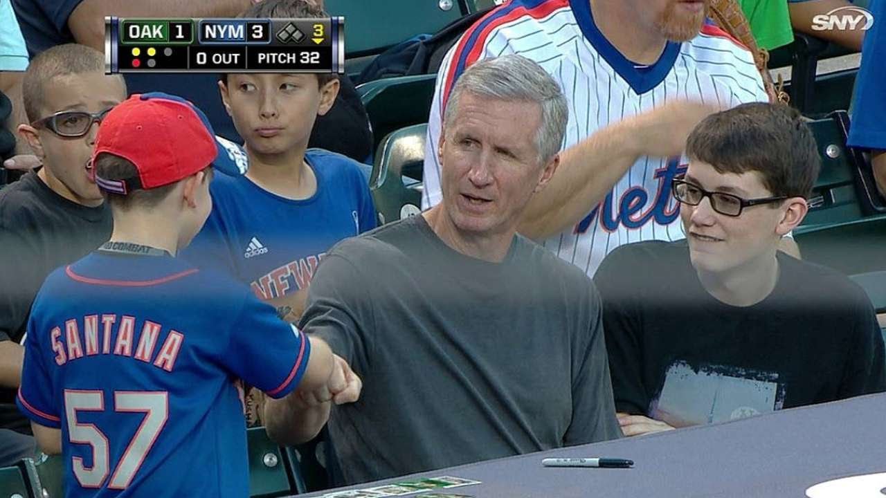 Mike Breen watches Mets-A's at Citi Field