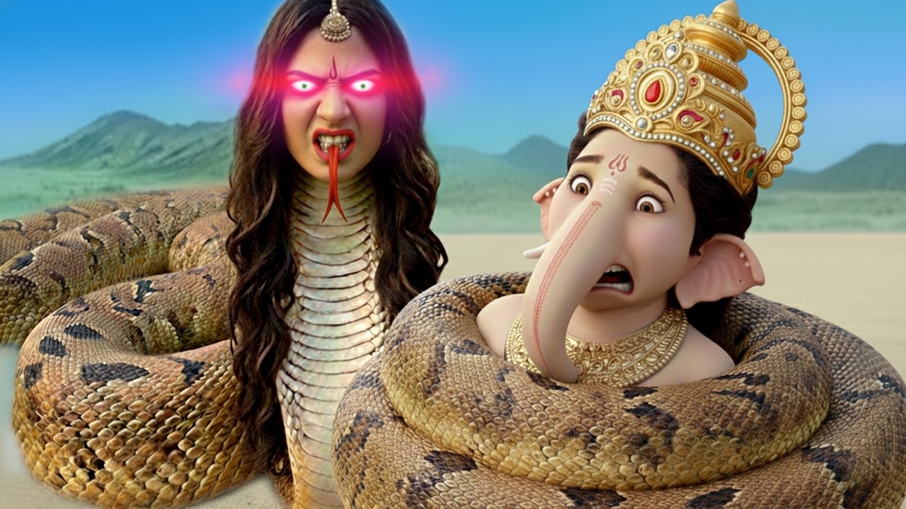 जहरीले विष से भरी नागिन ने जब गणेश को अपने फ़न में झकड़ा | Jai Bholenath @ladlaganesh
