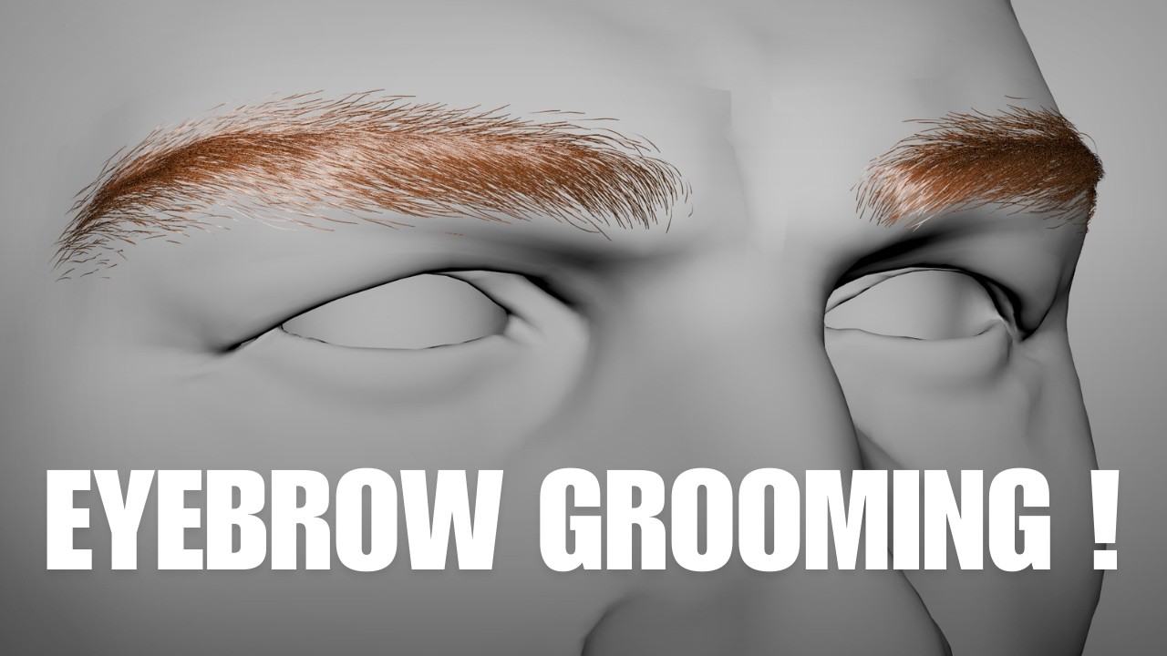Eyebrow Grooming Time-lapse | Realistic Hair in 3D | by brownbearaniamtion