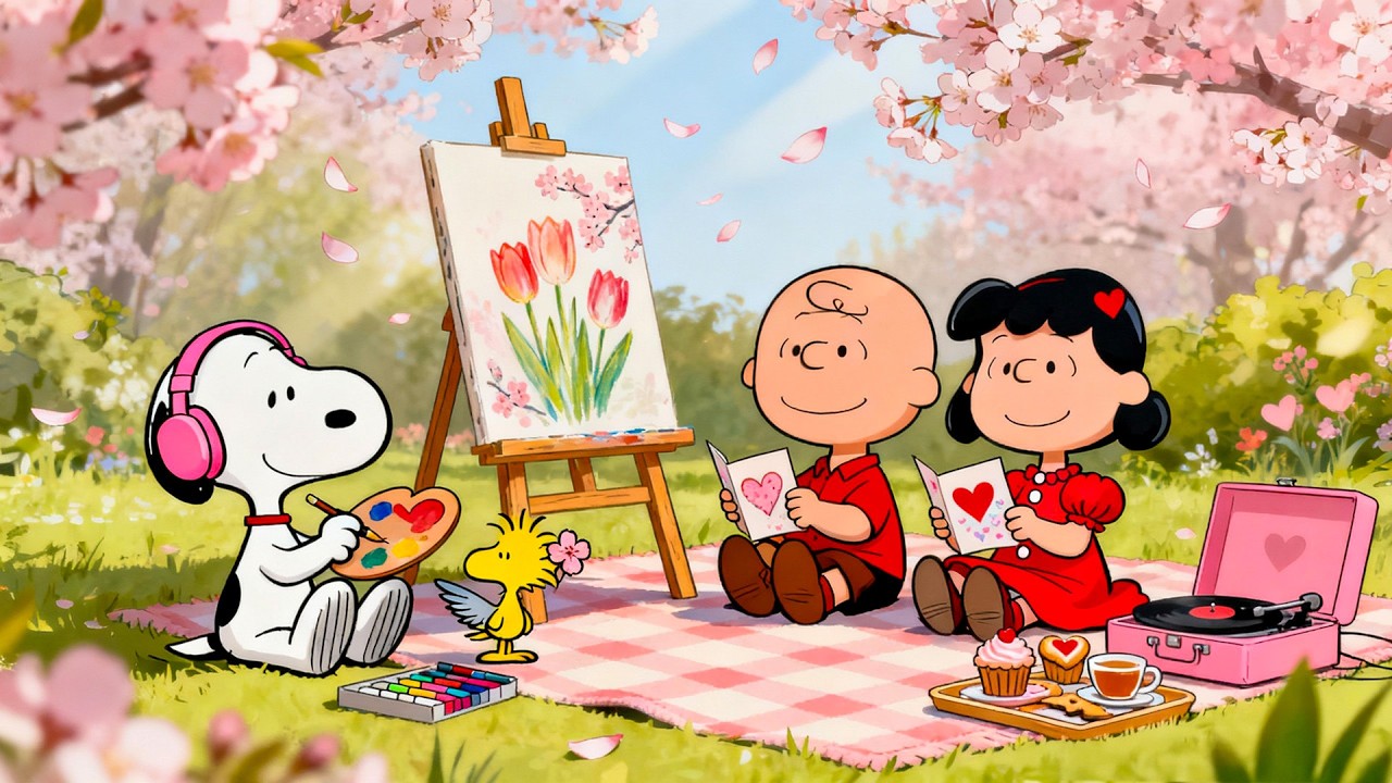 Snoopy, Lucy & Charlie’s Sweet Valentine Moment 🌸💌 Soft Lofi Vibes for Calm & Joy