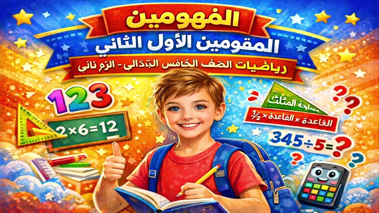 مراجعة الوحدتين  السابعة والثامنة رياضيات خامسة ترم تانى
