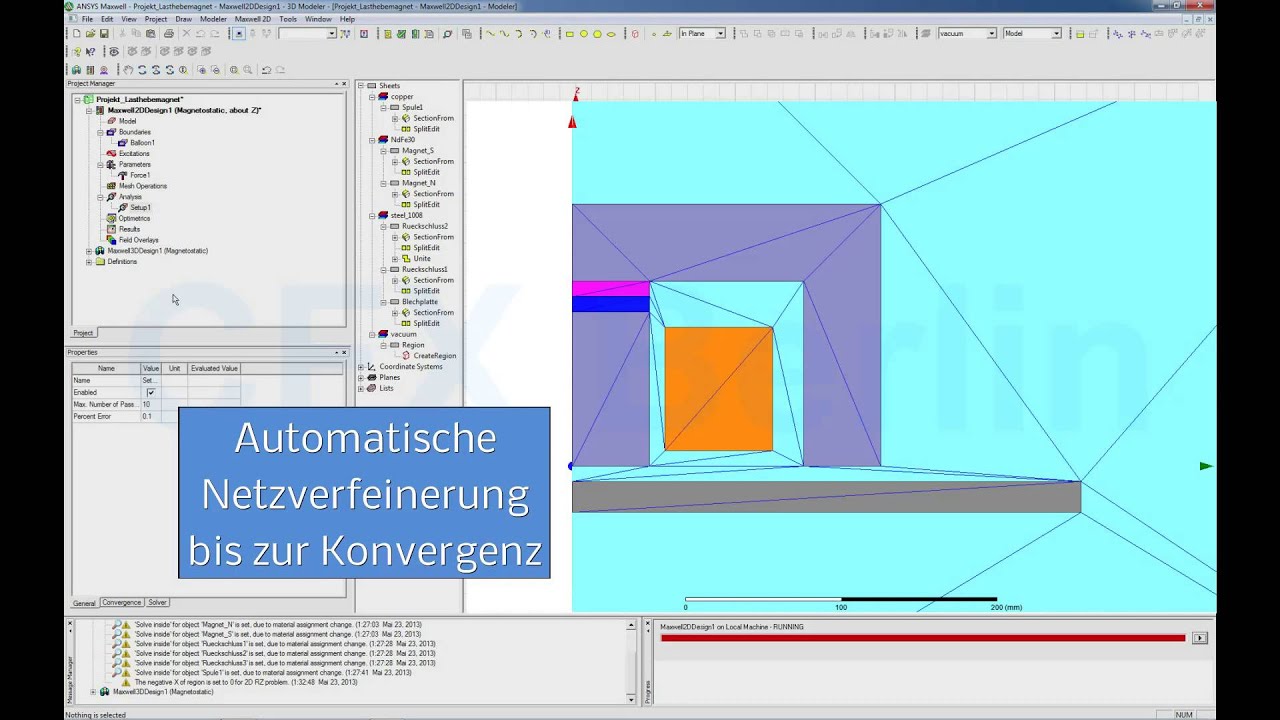 CFX Berlin-Video: Maxwell-Simulation zur Ermittlung der Magnetkraft-Hub-Kennlinie