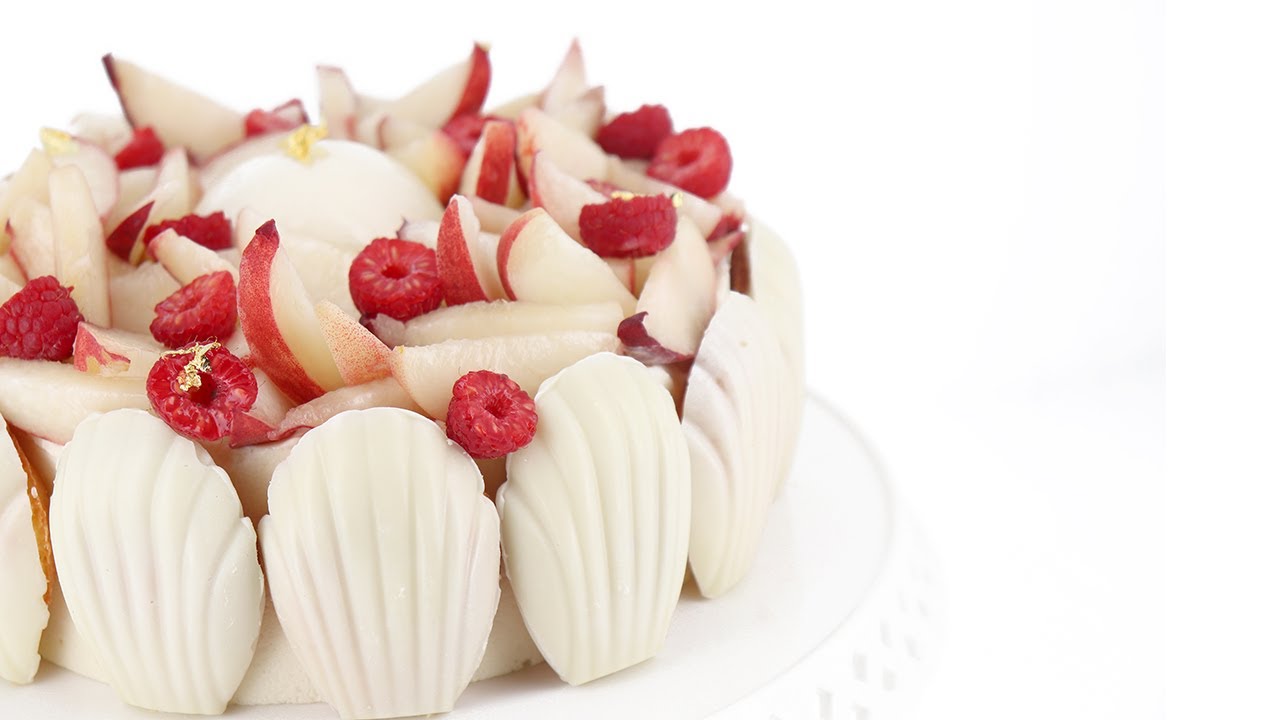 TUTO - Entremets façon charlotte de madeleines pêche & framboise