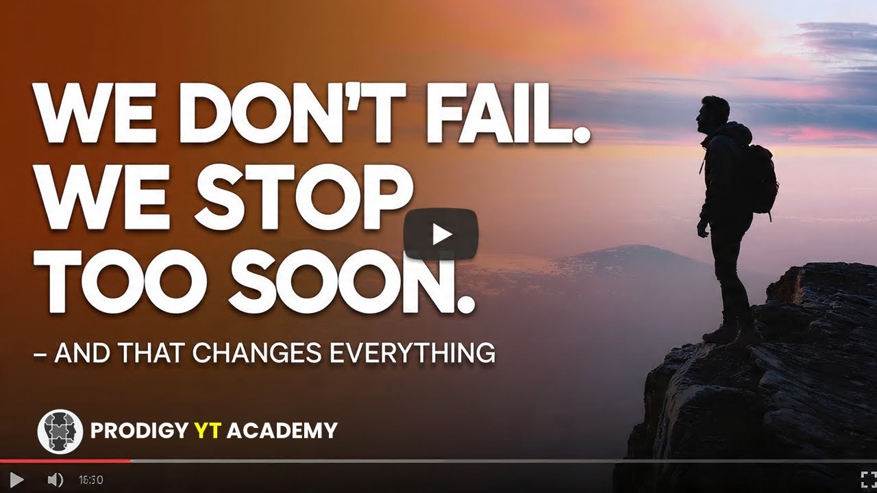 We Don't Fail. We Stop Too Soon - And That Changes Everything