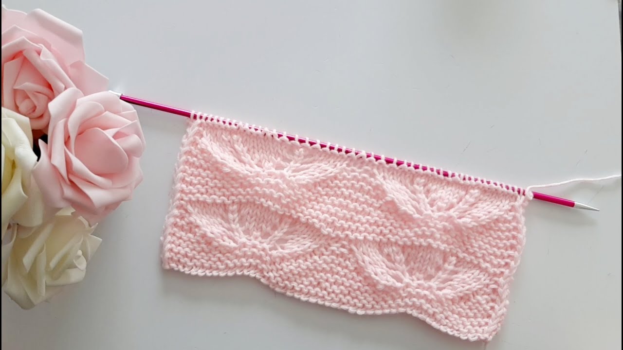 Motivo Giusy ai ferri n° 135 / Leaf knitting / Punto hojas a dos agujas